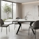 MESA COMEDOR DT-530 BLANCO - METAL NEGRO