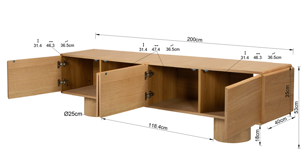 MUEBLE TV-711 NANTES REDONDAS