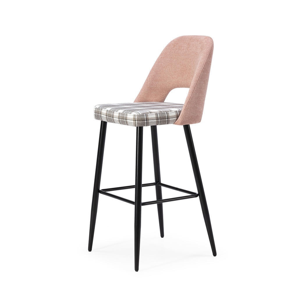 DH Taburete Tela ST-624 Cuadros Altura 65cm