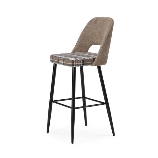 [PR/02684] Taburete Tela ST-624 Cuadros Cocina (TOPO CUADROS, NEGRO)