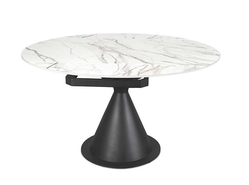 [DT-509-BLANCO] TABLE À MANGER DT-509 (BLANC, MÉTAL NOIR)