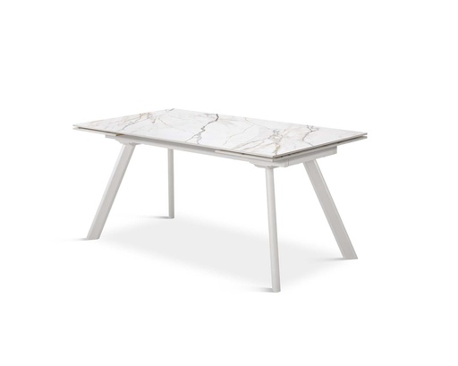 [DT-510-BLANCO-BL-140] DINING TABLE DT-510 (WHITE, METAL BLANCO, 140 (200) cm)