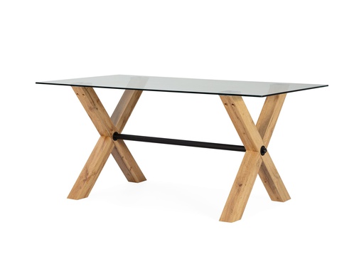 [MESACO165TR-PatasRO-CR-16-90-75-74-1 -99-50-+/-60-2 -0,-16-12-2 -Li] TABLE À MANGER DT-165 VIDRE