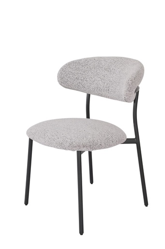 [DC-425-GRIS-NEG] DH CHAISE EN TISSU-425 (GRIS, MÉTAL NOIR)